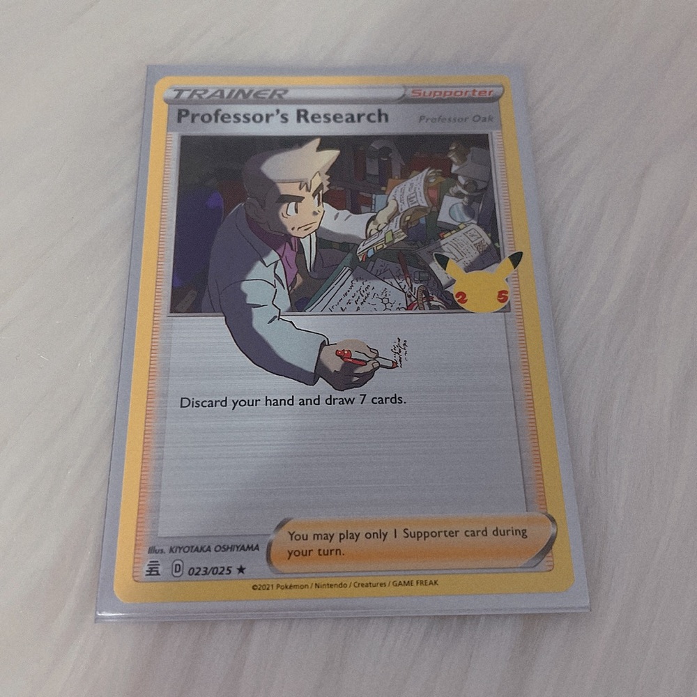 Professor Oak Pokemon Celebrations 25th Anniversary Trainer Card Limited Edition